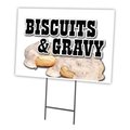Signmission Biscuits & Gravy Yard Sign & Stake outdoor plastic coroplast window, C-1216 Biscuits & Gravy C-1216 Biscuits & Gravy